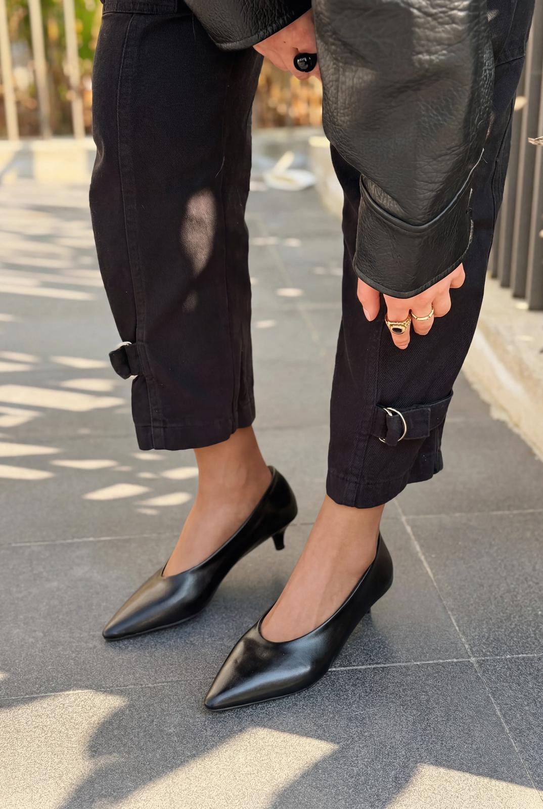 Seranis Stiletto Siyah Mat Deri - ILOVESHOES