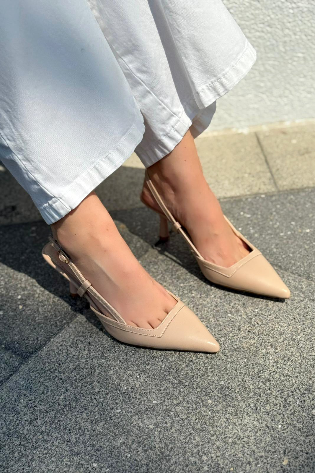 Dayrax Mat Deri Nude Stiletto - ILOVESHOES