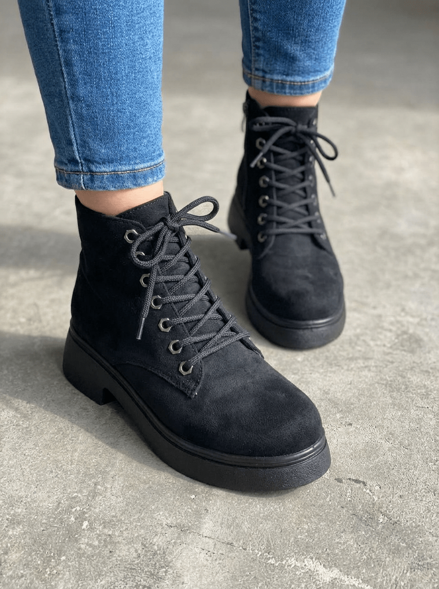 Voltera Kadın Bot Sİyah Süet - ILOVESHOES