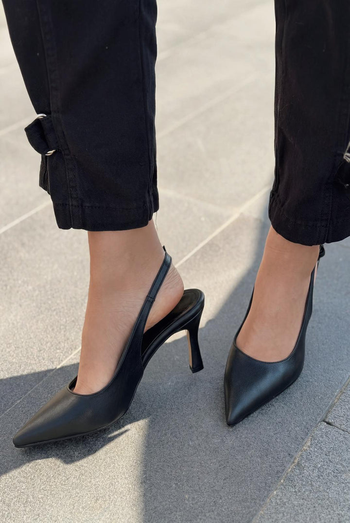 Alvessa Stiletto Siyah Mat Deri - ILOVESHOES