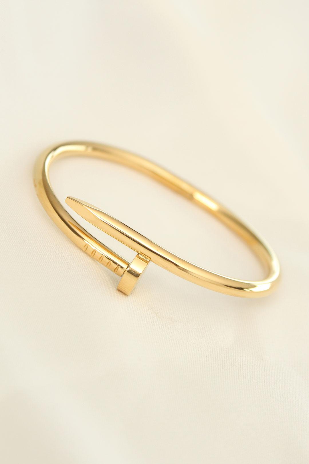 ILS-1207-316L Çelik Gold Renk Çivi Model Bileklik