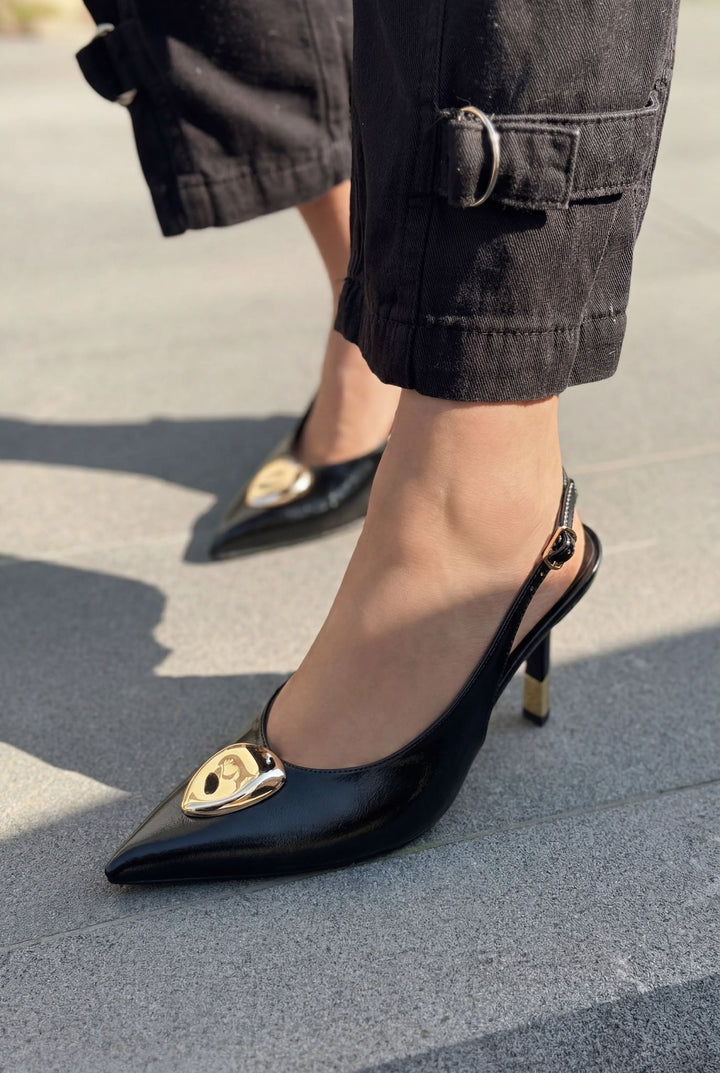 Torval Stiletto Siyah Mat Deri - ILOVESHOES