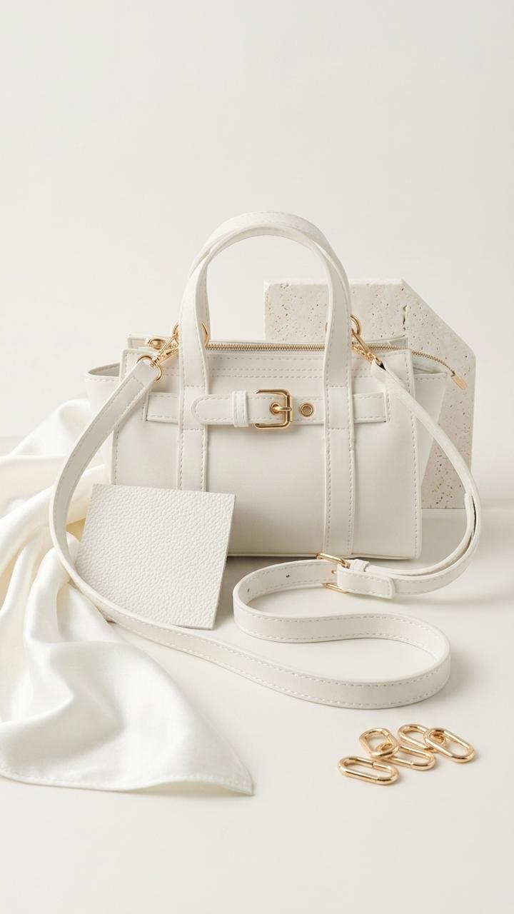 Norev Kadın El Çantası Beyaz Mat Deri - ILOVESHOES