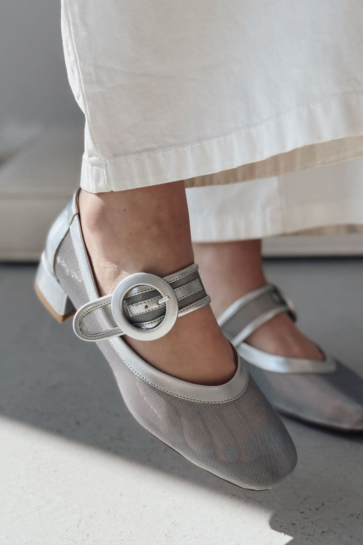 Cyreya File Gümüş Toka Detaylı Mary Jane - ILOVESHOES Türkiye