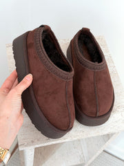 Lefani Kadın İçi Tüylü Terlik Acıkahve Süet - ILOVESHOES