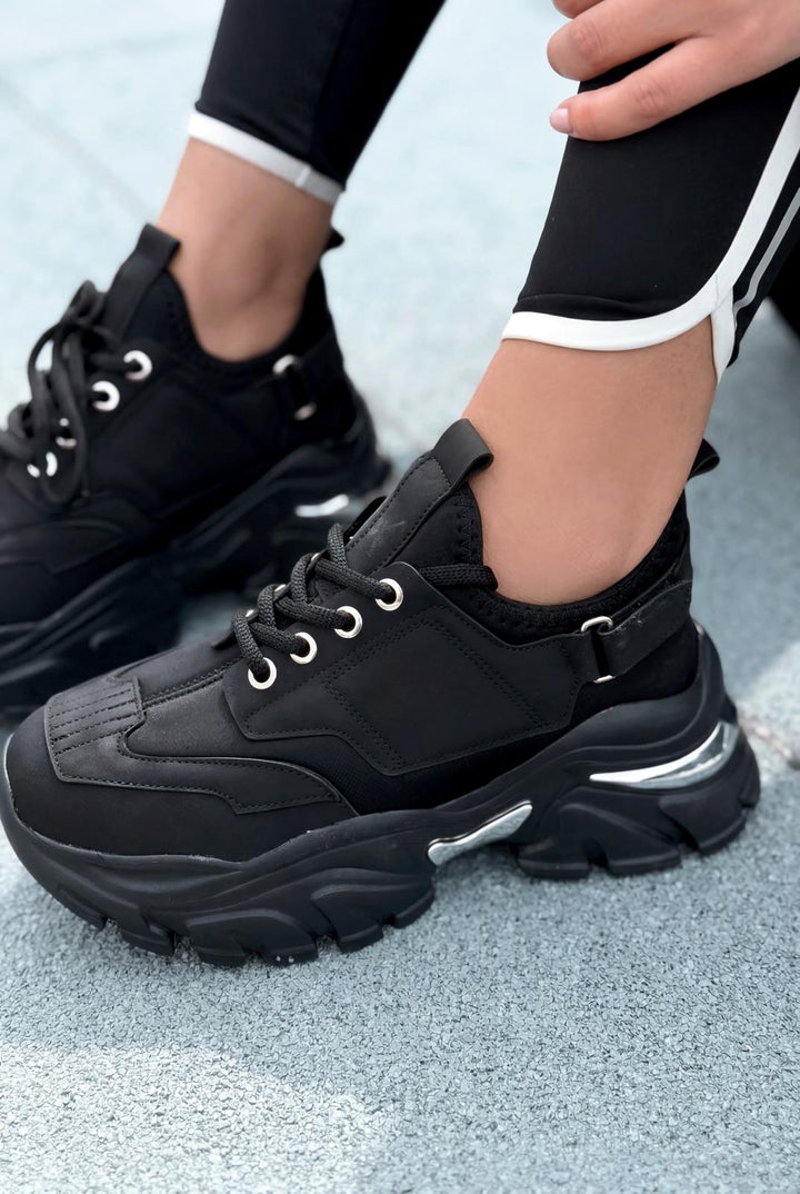 Delorin kadın Spor Ayakkabı Siyah - ILOVESHOES