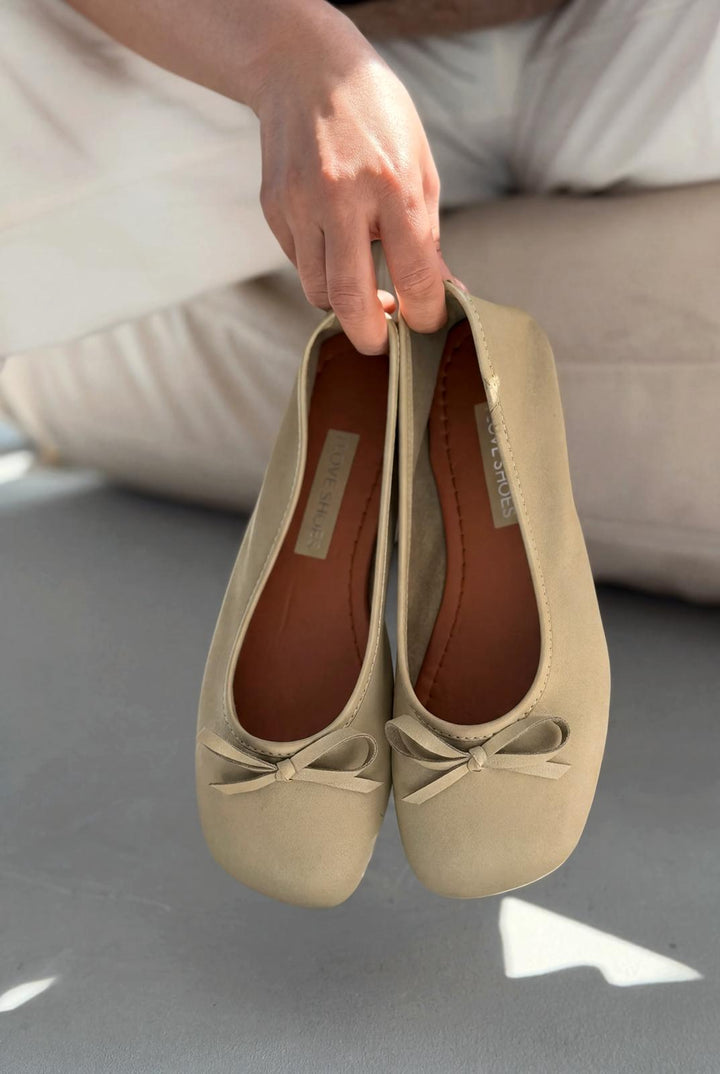 Telion Haki Hakiki Deri Kadın Babet - ILOVESHOES