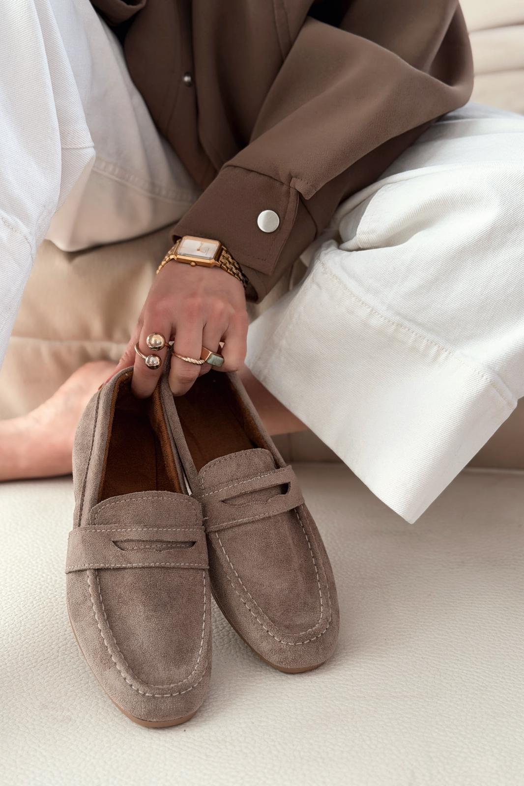 Orvino Vizon Süet Günlük Kadın Babet - ILOVESHOES