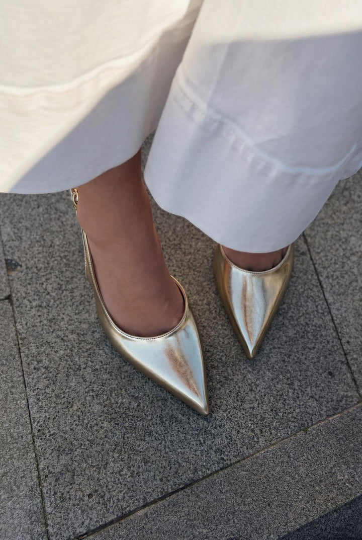 Soriel Stiletto Gold Parlak Deri - ILOVESHOES