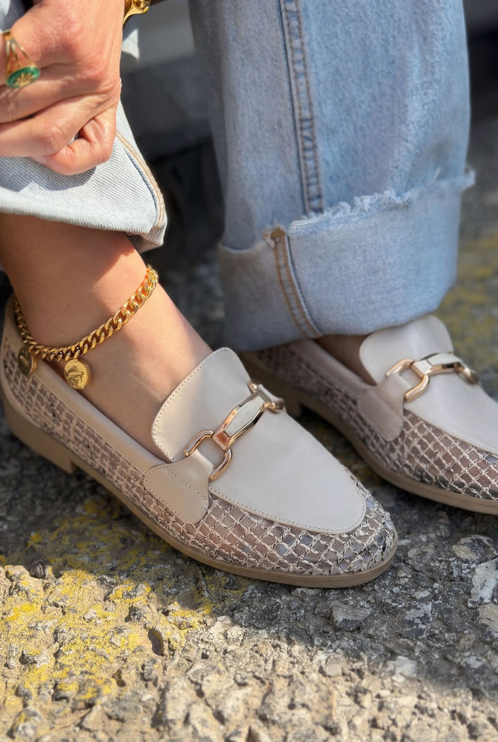 Delter Kadın Loafer Bej Mat Deri - ILOVESHOES