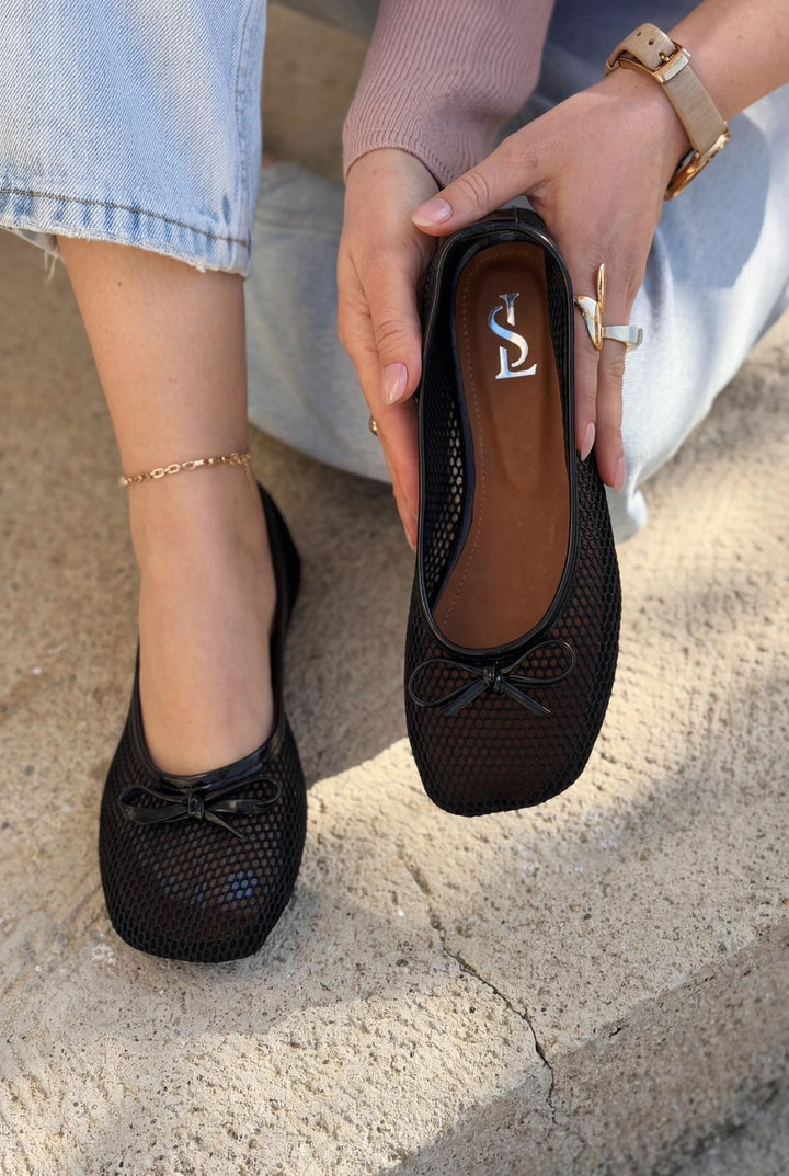 Torina Kadın Babet Siyah File - ILOVESHOES
