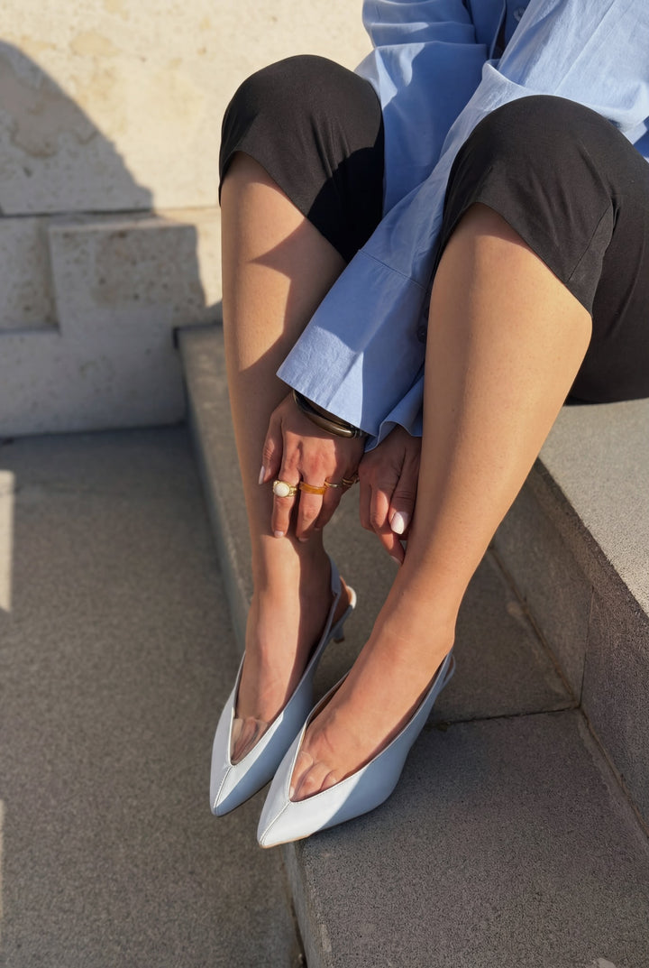 Casira Bebek Mavisi Mat Deri Kadın Stiletto - ILOVESHOES