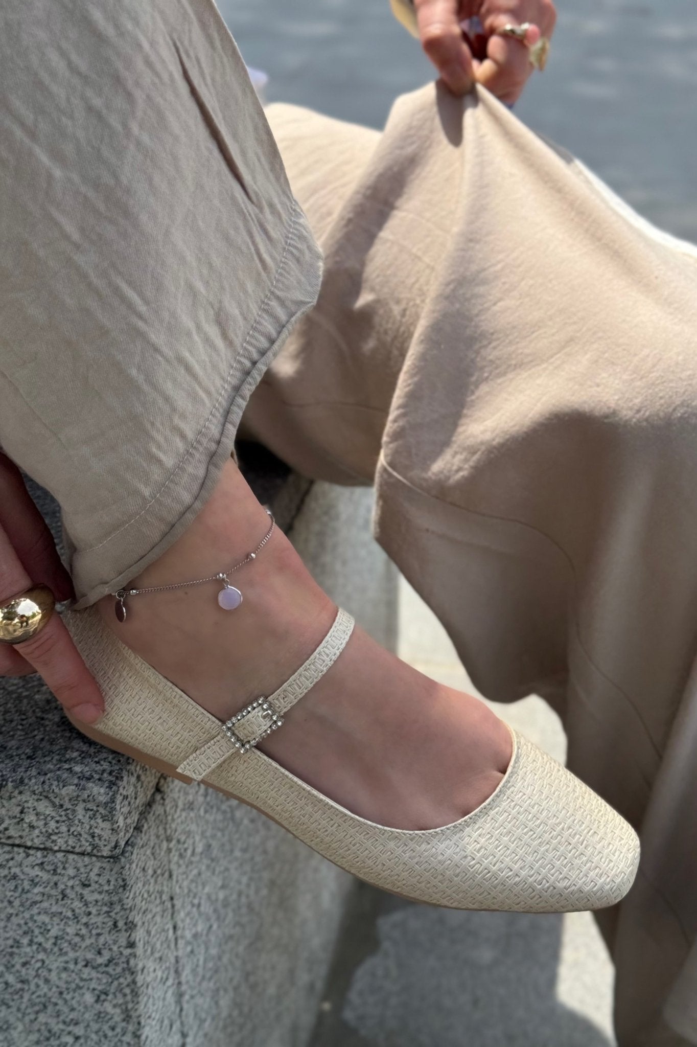 Edwons Parlak Deri Kadın Babet Bej - ILOVESHOES Türkiye