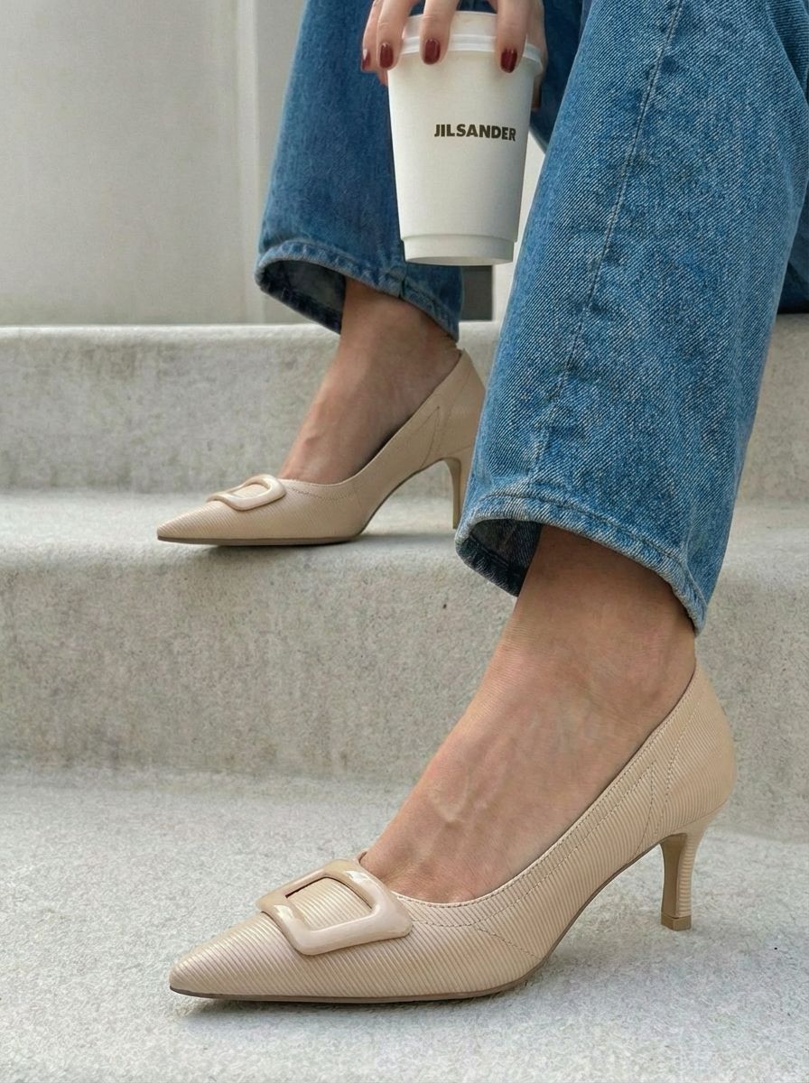 Finrel Stiletto Nude Rugan Toka Detaylı - ILOVESHOES