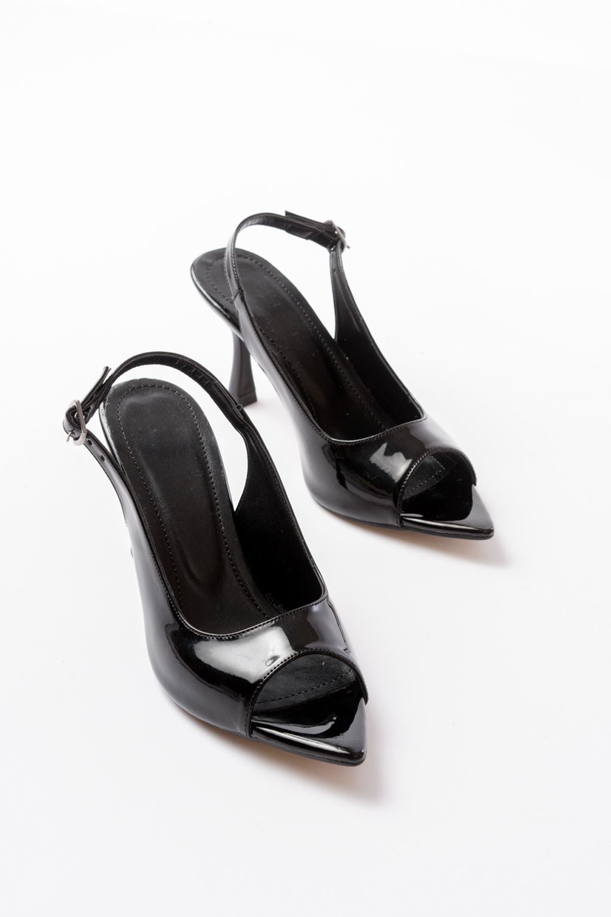 Remya Rugan Siyah Topuklu Ayakkabı - ILOVESHOES