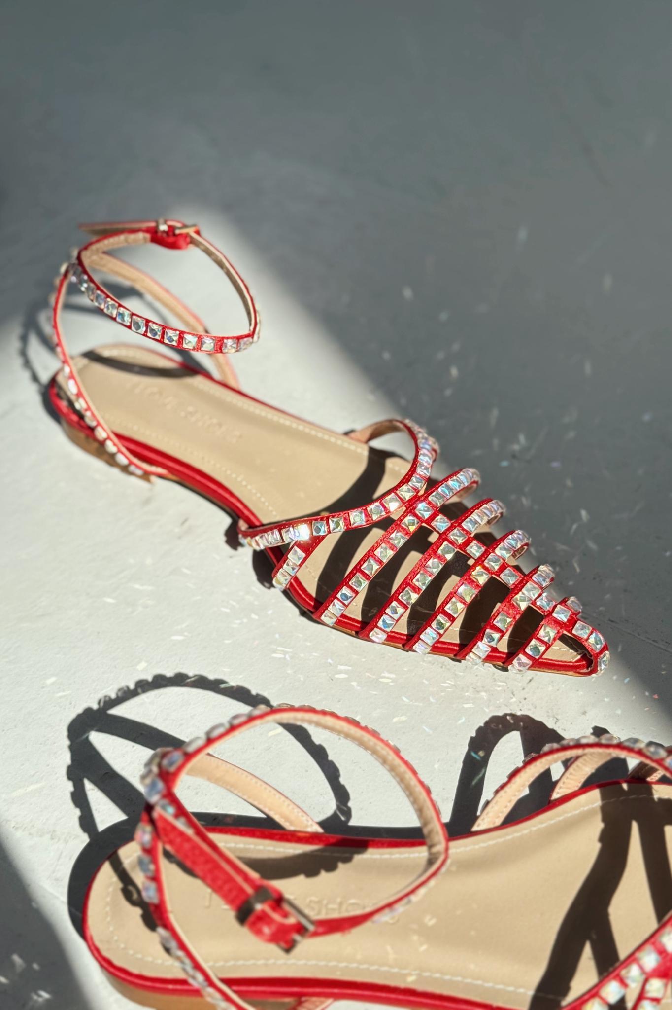 Xomira Kırmızı Bant Detaylı Kadın Babet - ILOVESHOES