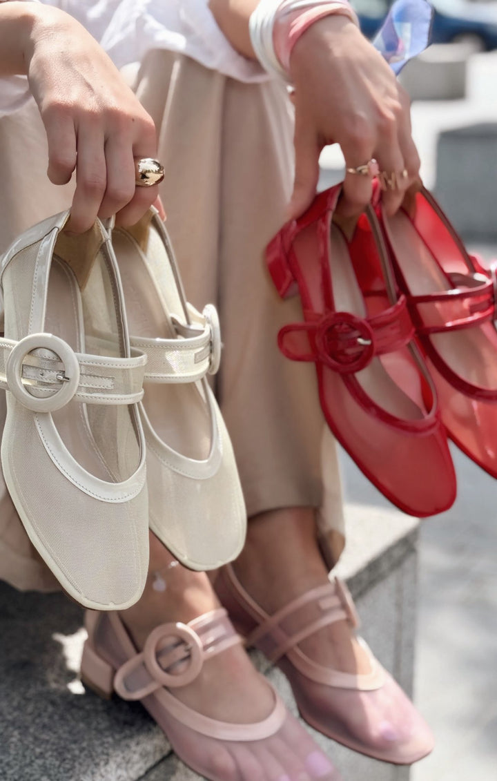 Cyreya File Kırmızı Toka Detaylı Mary Jane - ILOVESHOES