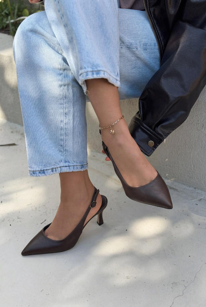 Alvessa Stiletto Acıkahve Mat Deri - ILOVESHOES