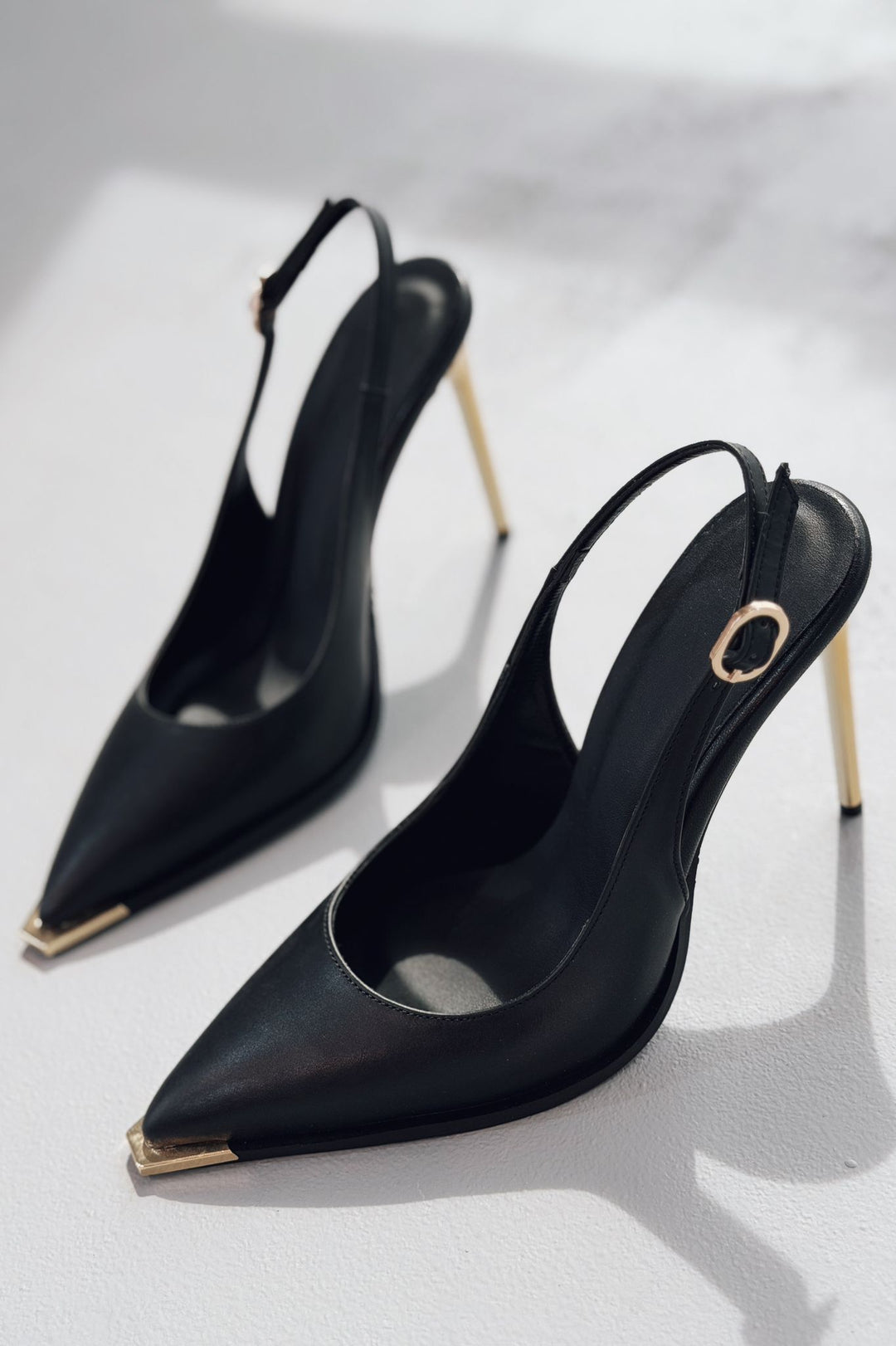 Noris Stiletto Siyah Mat Deri - ILOVESHOES
