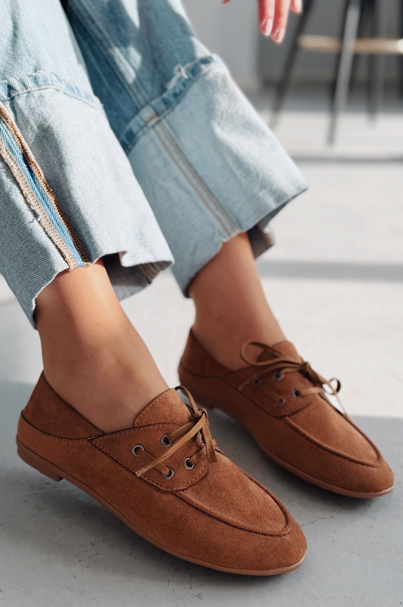 Maltra Kadın Oxford Ayakkabı Taba Süet - ILOVESHOES