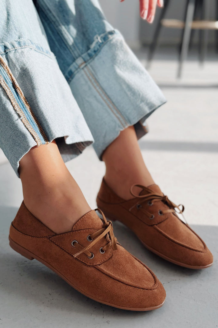Maltra Kadın Oxford Ayakkabı Taba Süet - ILOVESHOES