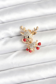 ILS - 1075 Kadın Broş Noel Geyiği - ILOVESHOES