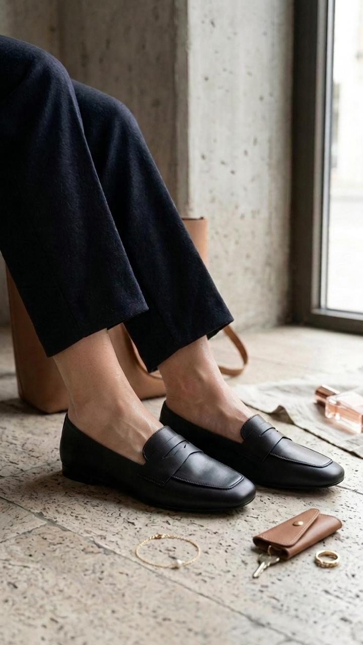 Melniel Siyah Hakiki Deri Kadın Loafer - ILOVESHOES