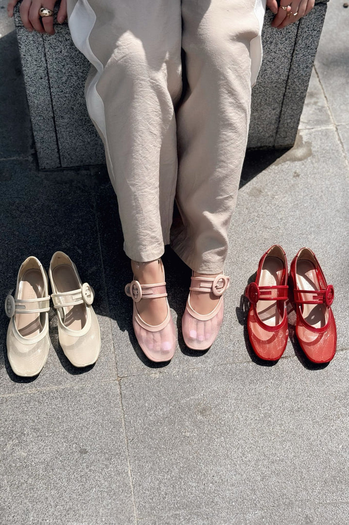 Cyreya File Bej Toka Detaylı Mary Jane - ILOVESHOES