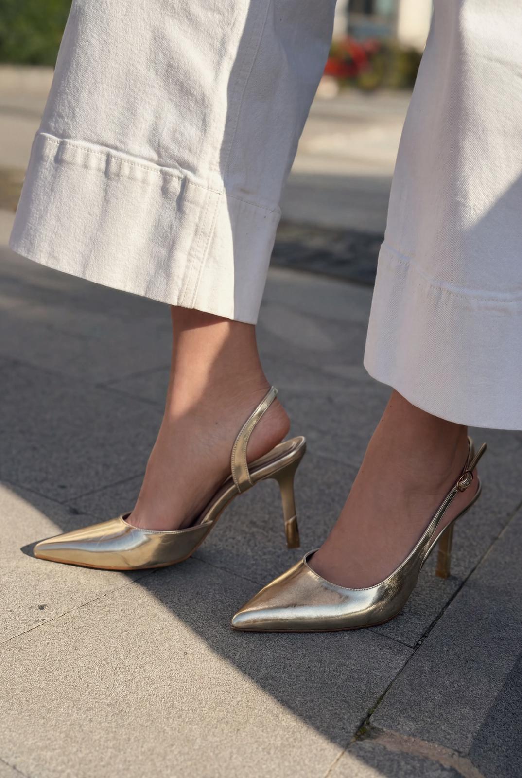 Soriel Stiletto Gold Parlak Deri - ILOVESHOES