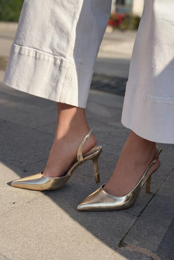 Soriel Stiletto Gold Parlak Deri - ILOVESHOES