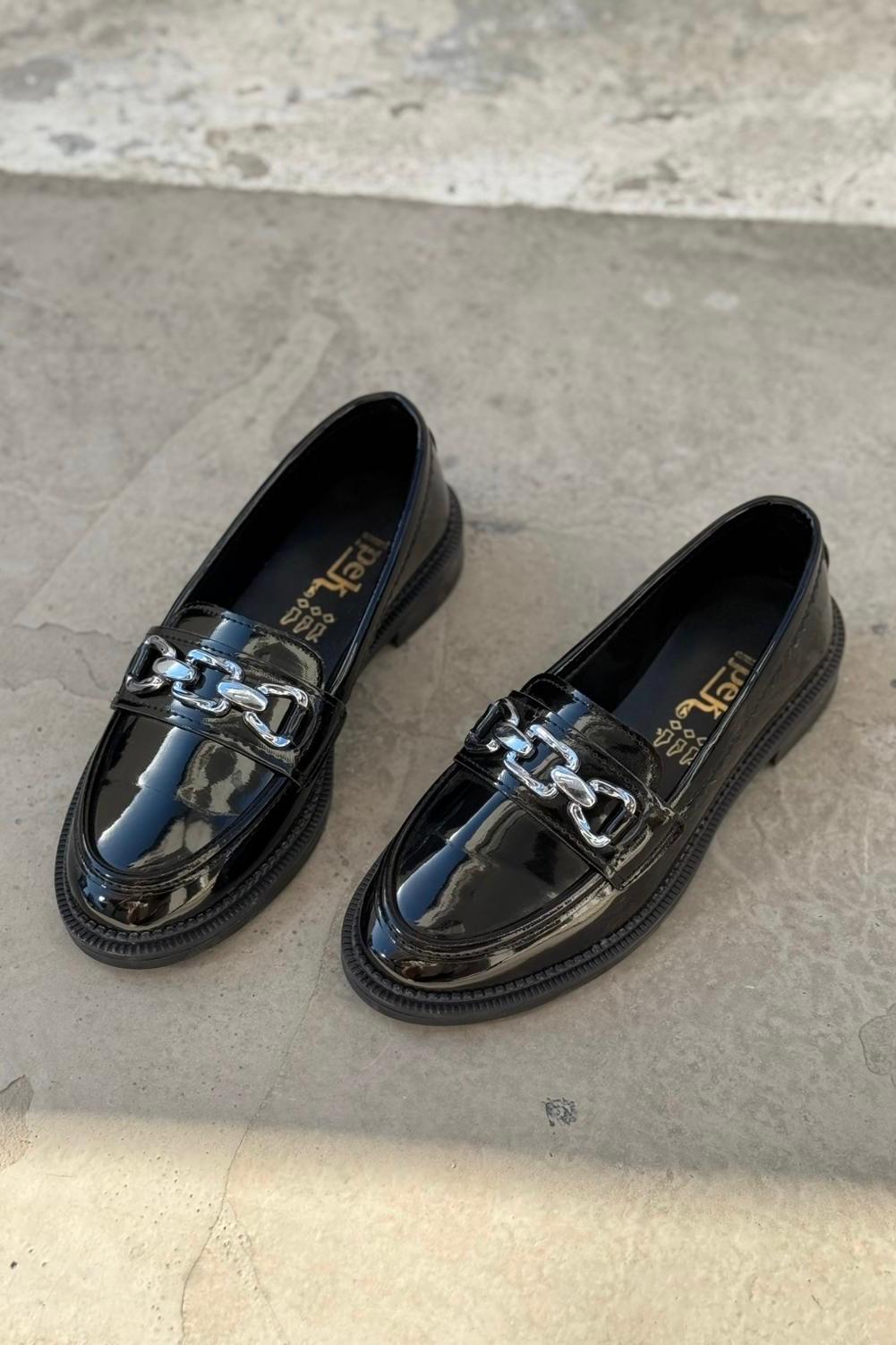 Kasto Rugan Siyah Kadın Loafer