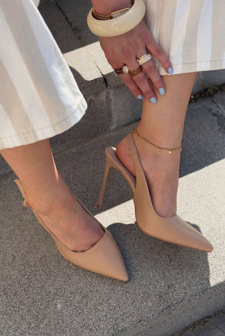 Lure Nude Mat Deri Kadın Stiletto