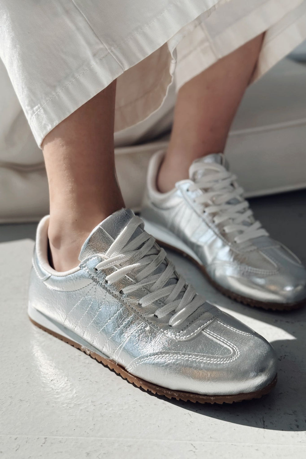 Risel Rugan Gümüş Kadın Spor Ayakkabı - ILOVESHOES