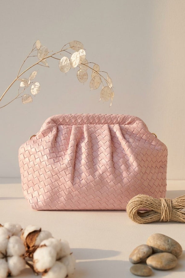 Lurine Kadın Clutch Çanta Pembe Mat Deri - ILOVESHOES