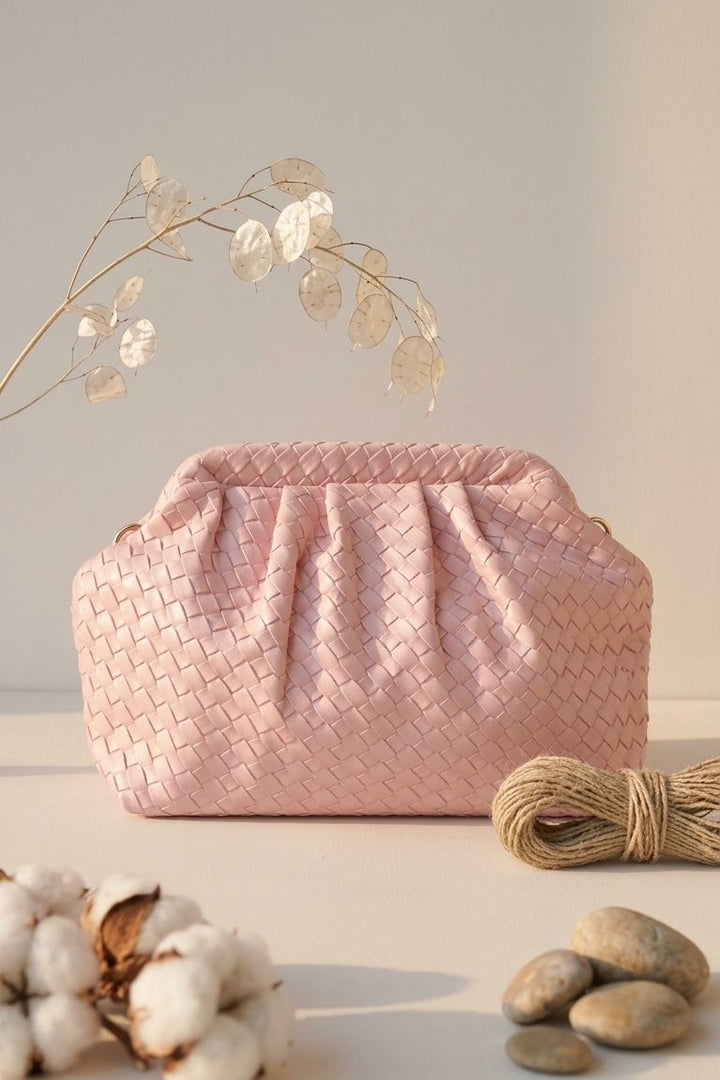 Lurine Kadın Clutch Çanta Pembe Mat Deri - ILOVESHOES