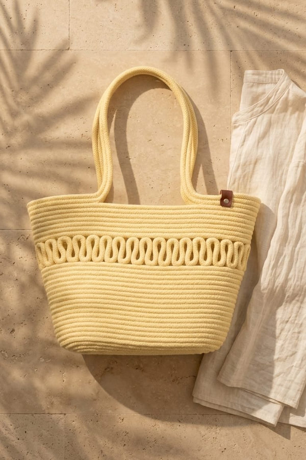 Solmira Sarı Kadın Plaj Çantası - ILOVESHOES