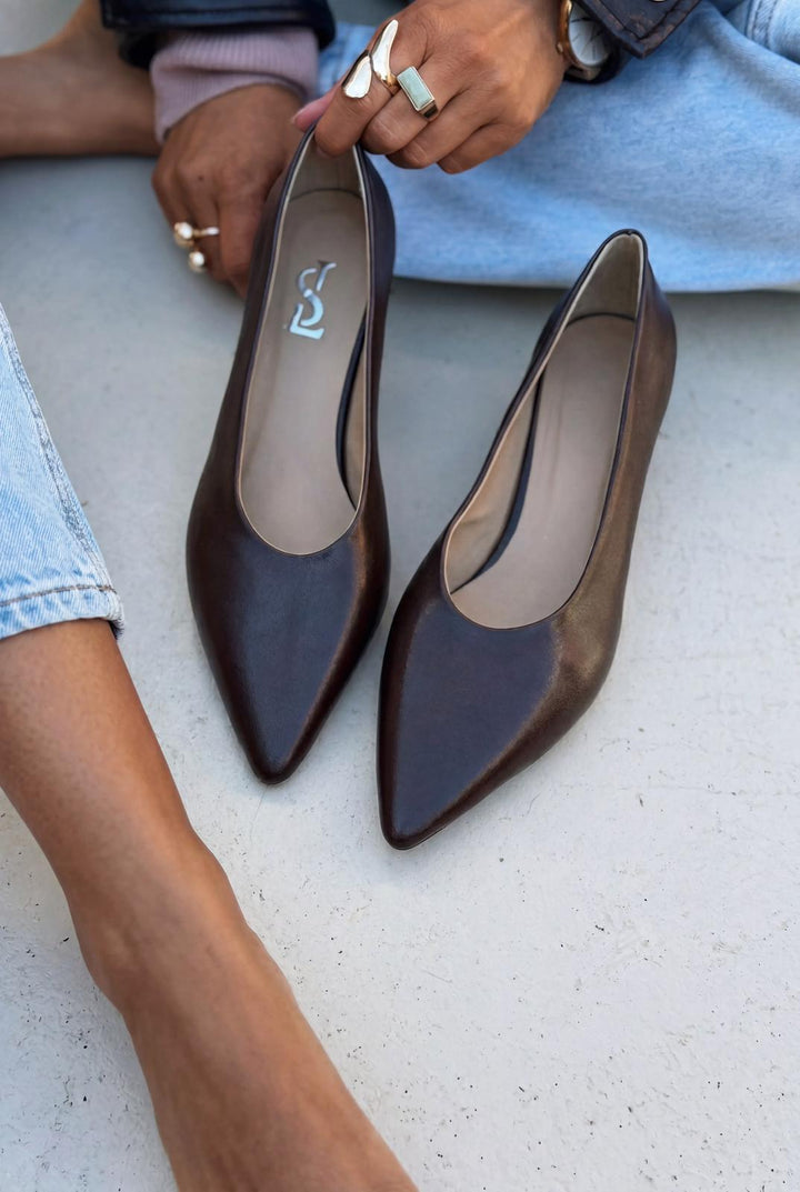 Seranis Stiletto Acıkahve Mat Deri - ILOVESHOES