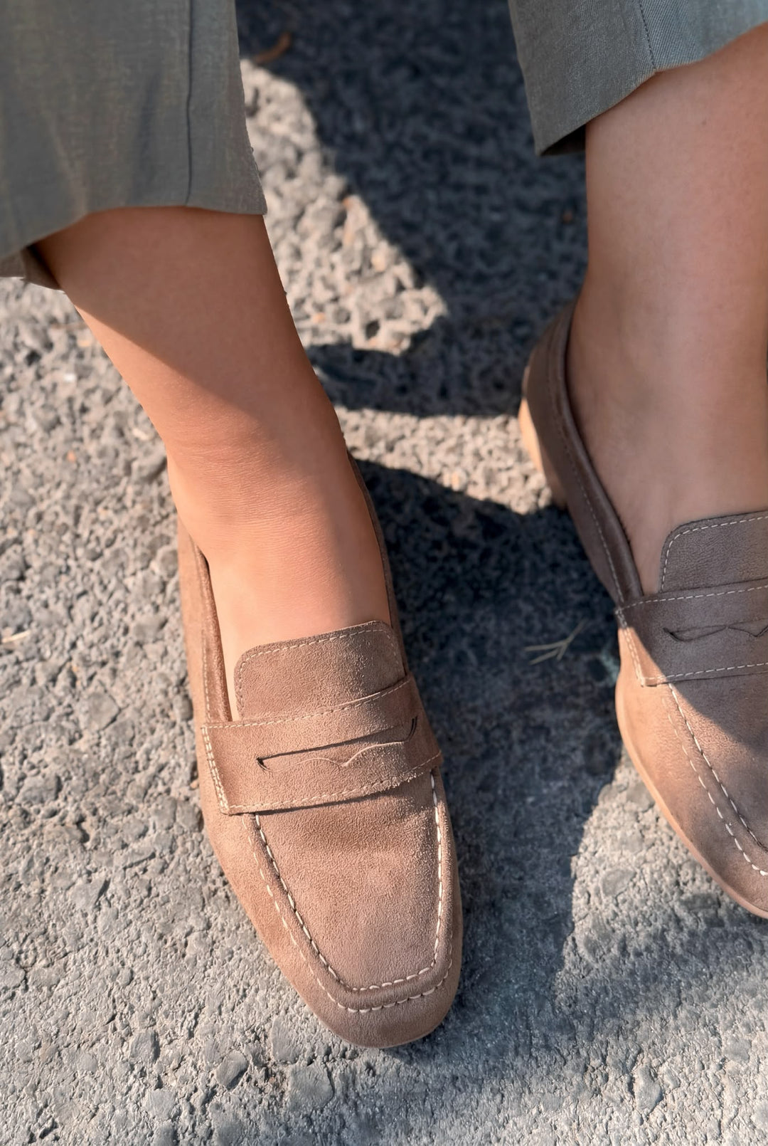 Orvino Vizon Süet Kadın Loafer - ILOVESHOES