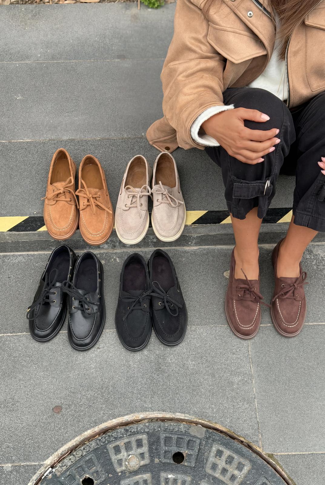 Morin Kadın Oxford Ayakkabı Taba Süet - ILOVESHOES