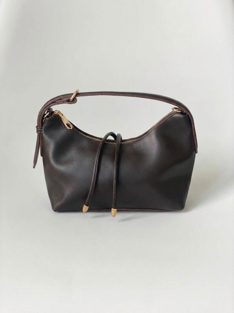 Nelin Kadın El Çantası Acıkahve Mat Deri - ILOVESHOES