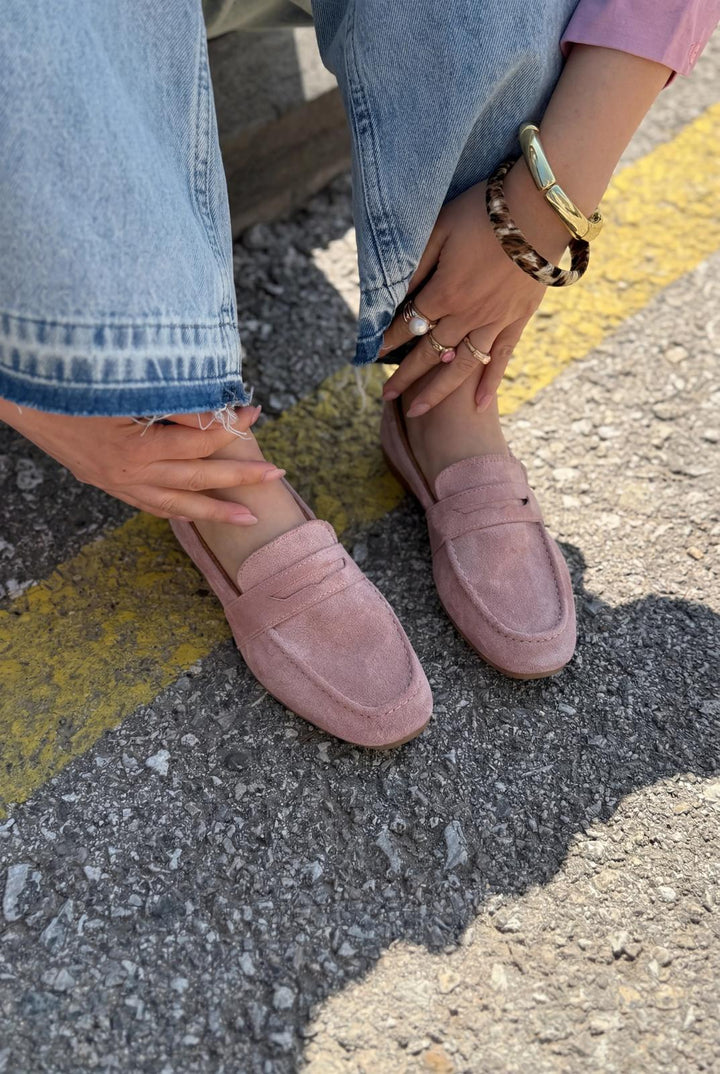 Orvino Pudra Süet Kadın Loafer - ILOVESHOES