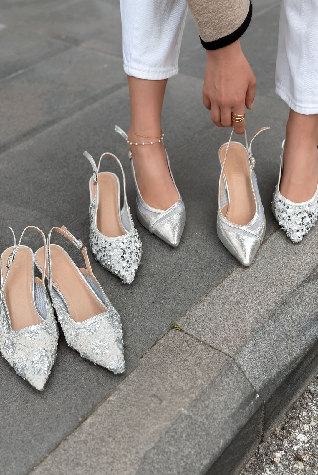 Selorine Silver Sequined Women&