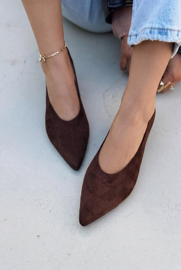 Seranis Stiletto Acıkahve Süet - ILOVESHOES