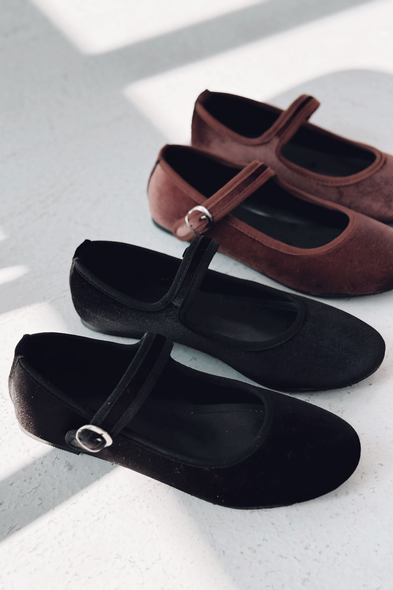 Vosinta Kadife Mary Jane Babet Siyah - ILOVESHOES