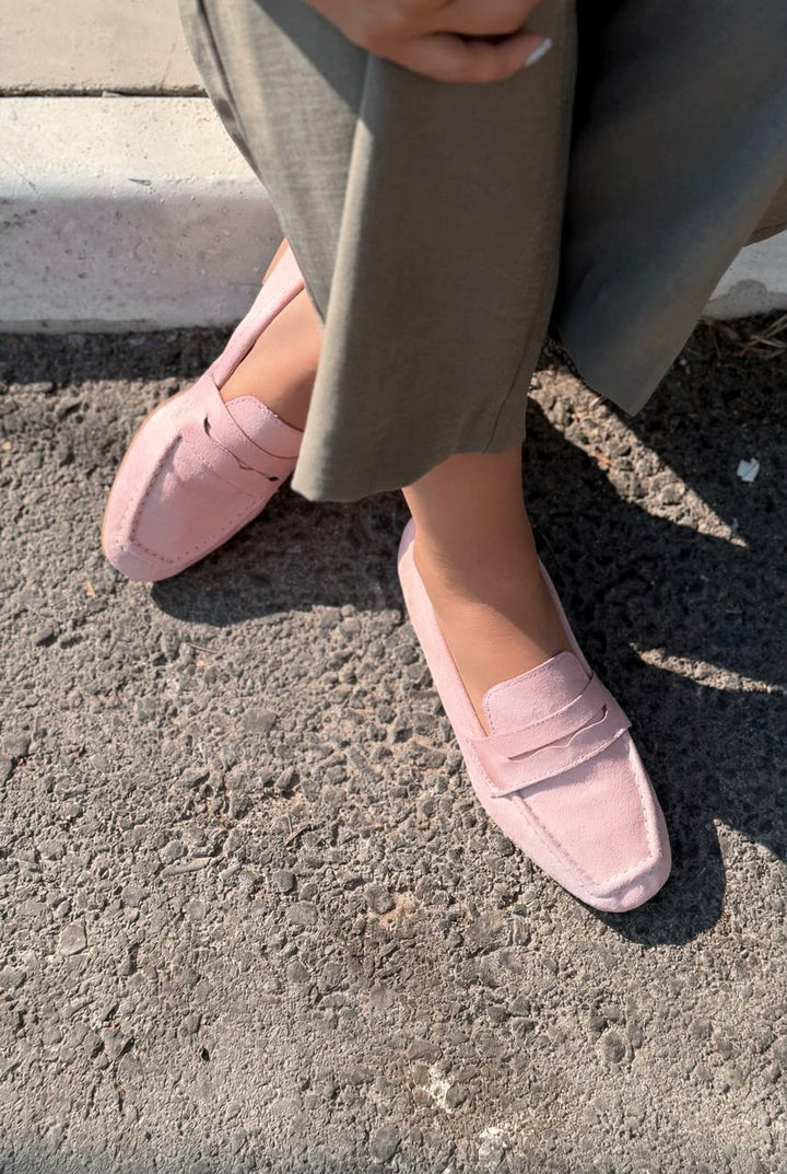 Orvino Pudra Süet Kadın Loafer - ILOVESHOES
