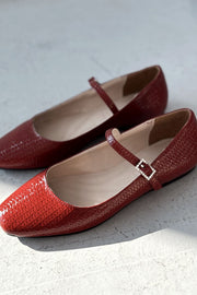 Edwons Parlak Deri Kadın Babet Bordo - ILOVESHOES