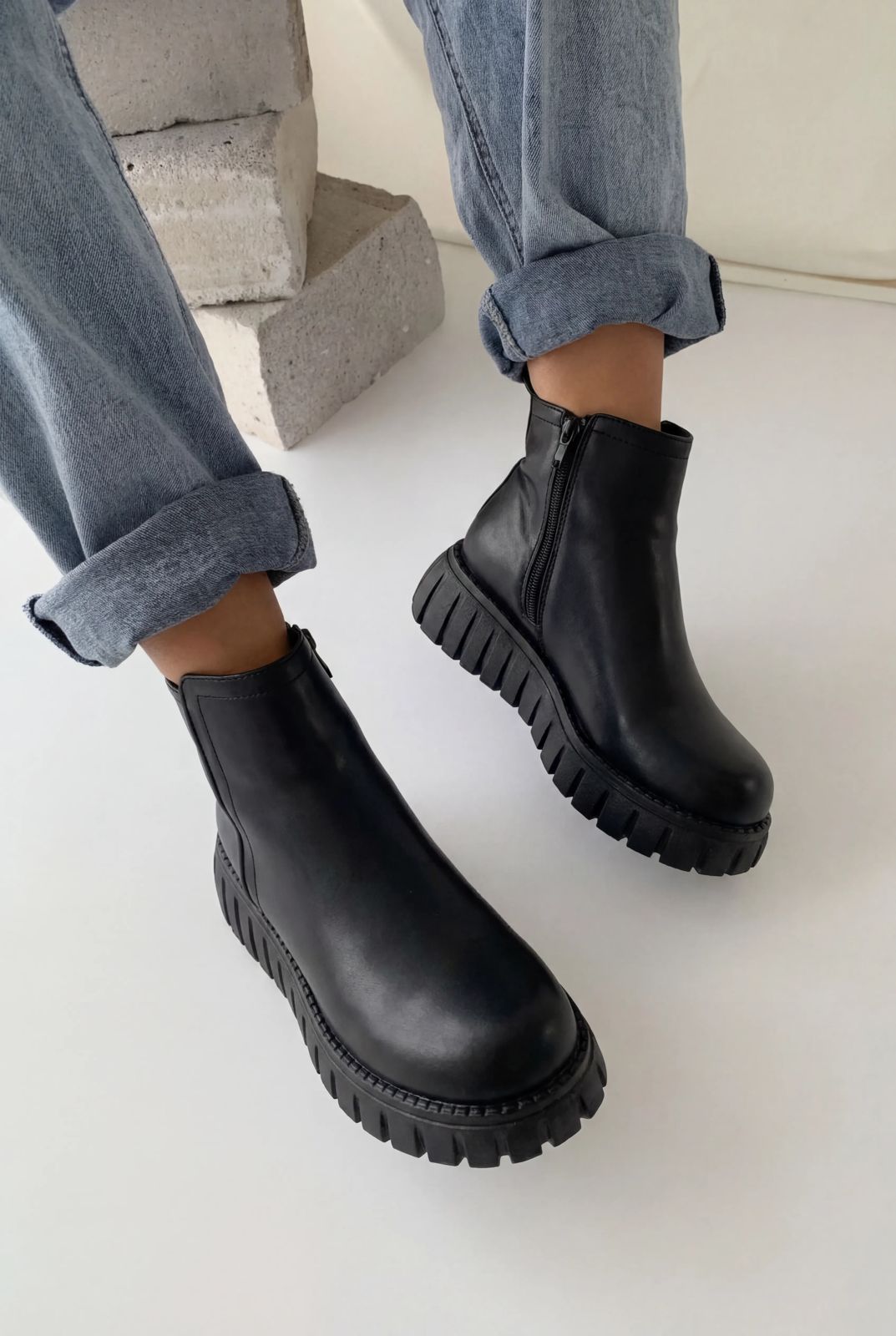 Velarise Kadın Bot Siyah Mat Deri - ILOVESHOES