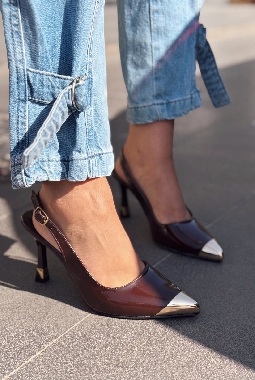 Sarnok Acı Kahve Rugan Kadın Stiletto - ILOVESHOES