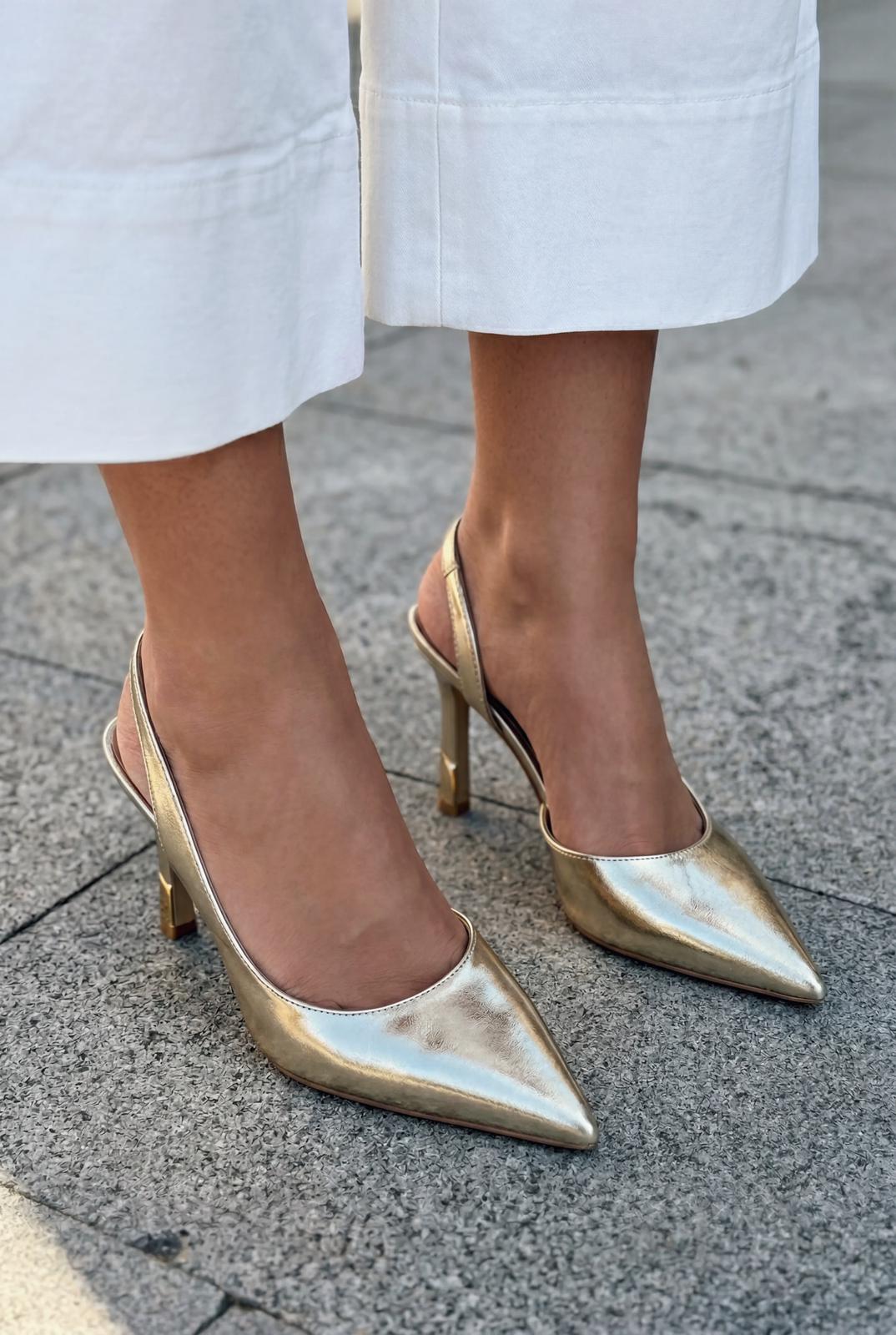 Soriel Stiletto Gold Parlak Deri - ILOVESHOES