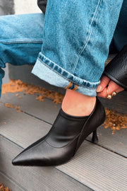 Olia Topuklu Ayakkabı Siyah Mat Deri - ILOVESHOES